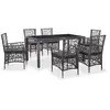 Mobilier à dîner d'extérieur 7 pcs Résine tressée Gris Vidaxl Grey