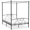 vidaXL Cadre de lit sans matelas avec baldaquin noir 140x200 cm métal