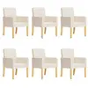 vidaXL Chaises à manger lot de 4 crème bois courbé et similicuir