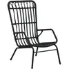 vidaXL Chaise de jardin Résine tressée Noir