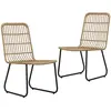 vidaXL Chaises de jardin 2 pcs Résine tressée Chêne