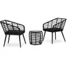 vidaXL Ensemble de bistro 3 pcs Résine tressée Noir