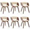 vidaXL Chaises de salle à manger 6 pcs Crème Bois courbé et similicuir