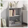 vidaXL Bibliothèque Gris béton 60x24x76 cm Bois d'ingénierie
