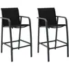 vidaXL Chaises de bar de jardin 2 pcs Noir Textilène