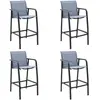 vidaXL Chaises de bar de jardin 4 pcs Gris Txtilène
