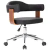 vidaXL Chaise pivotante à dîner Noir Bois courbé et similicuir
