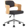 vidaXL Chaise pivotante à dîner Noir Bois courbé et similicuir