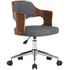 vidaXL Chaise pivotante de salle à manger Gris Bois courbé et tissu