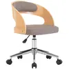 vidaXL Chaise pivotante de salle à manger Taupe Bois courbé et tissu
