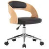 vidaXL Vidaxl Chaise Pivotante À Manger Noir Bois Courbé Et Similicuir