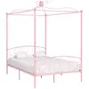 vidaXL Cadre de lit à baldaquin Rose Métal 140 x 200 cm