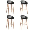 vidaXL Chaises de bar lot de 4 noir