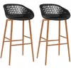 vidaXL Chaises de bar lot de 2 noir
