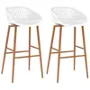 vidaXL Chaises de bar lot de 2 blanc