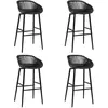 vidaXL Chaises de bar lot de 4 noir