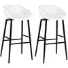 vidaXL Chaises de bar lot de 2 blanc