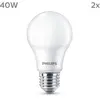 Philips LED Lamp E27 - Warmwit Licht - 40 W - Mat - 2 Lampen