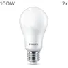 Philips pack de 2 ampoules LED E27, 100W, 2700K, blanc chaud