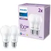 Philips pack de 2 ampoules LED E27, 100W, 4000K, blanc froid