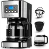 Taylor Swoden Koffiezetapparaat Filterkoffie - Koffiemachine 1.5L/ 12 Koppen - met Glazen Kan-Digitaal Display, Timer- Zwart/RVS - Darcy 30QUK