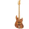 Sire Basses V10 4/NTS Swamp ash + populieren burl 4-snarige actieve basgitaar, naturel bruin satijn, incl. gigbag