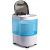 Nexxt Mini Wasmachine met Centrifuge en Bovenlader - Tot 3KG Wasgoed   Snelprogramma: 15 Minuten   Energiezuinig   Handig voor de Camping   Wit/ Blauw