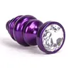 O-products Aluminum Geribbelde Buttplug met kristal - paars