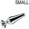 O-products Butt plug aluminium met transparant kristal - 100 mm x 30 mm