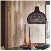 Raw Materials Maze Hanglamp -   42 cm - Zwart - Natuurlijk rotan