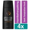 Axe Deodorant Spray 150 ml Dark Temptation 4 stuks Voordeelverpakking