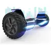 RCB Hoverboard 8,5 pouces Hummer Tout Terrain LED Bluetooth avec Moteur Puissant Cadeau iéal Bleu Chromé