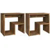 vidaXL Tables de chevet 2 pcs Chêne fumé 40x30x40 cm Bois d'ingénierie