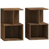 vidaXL Tables de chevet 2pcs Chêne marron 35x35x55cm Bois d'ingénierie