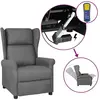 vidaXL Fauteuil inclinable électrique à oreilles gris clair tissu