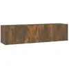 vidaXL Armoire murale TV Chêne fumé 120x30x30 cm Bois d'ingénierie