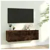 vidaXL Armoire murale TV Chêne fumé 100x30x30 cm Bois d'ingénierie