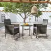 vidaXL Ensemble de salle à manger de jardin 3 pcs Résine tressée Gris