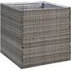 vidaXL Jardinière Gris 80x80x80 cm Résine tressée