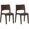 vidaXL Chaises de jardin 2 pcs Moka Polypropylène