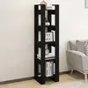 vidaXL Bibliothèque/Séparateur de pièce Noir 41x35x160 cm Pin solide