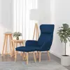 vidaXL Chaise de relaxation avec tabouret Bleu Velours