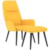 vidaXL Chaise de détente et repose-pied Jaune moutarde Tissu