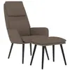 vidaXL Chaise de relaxation avec tabouret Taupe Tissu