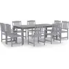 vidaXL Ensemble à manger de jardin 9 pcs Bois d'acacia Gris