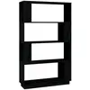 vidaXL Bibliothèque/Séparateur de pièce Noir 80x25x132 cm Pin solide