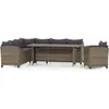 vidaXL Salon de jardin 3 pcs avec coussins Résine tressée Gris
