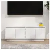 vidaXL Meuble TV Blanc 110x34x40 cm Bois de pin massif
