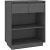 vidaXL Armoire console Gris 60x34x75 cm Bois de pin solide