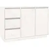 vidaXL Buffet Blanc 111x34x75 cm Bois massif de pin